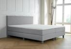 ACTIE! Boxspring Turijn 140 200 Grijs, Verzenden, Nieuw, 140 cm, Twijfelaar