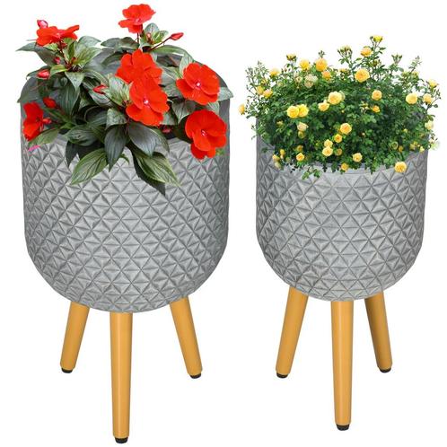 TRUUSK Bloempotten Set Van 2 Plantenpotten Met Afneembare Vo, Tuin en Terras, Bloembakken en Plantenbakken, Nieuw, Verzenden