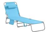 Comfortabele Opvouwbare Tuinligstoel met Kussen en Zijtas, Tuin en Terras, Tuinstoelen, Verzenden, Nieuw