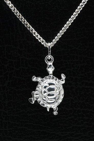 Zilveren Schildpad ketting hanger - hol, Sieraden, Tassen en Uiterlijk, Kettinghangers, Verzenden