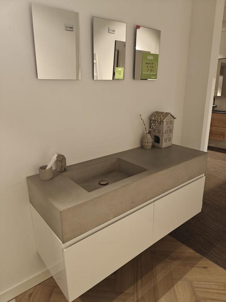 Design badmeubel 160cm robuuste betonnen wastafel - 0035, Huis en Inrichting, Badkamer | Badkamermeubels, Wastafelkast, Nieuw