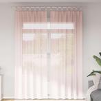 vidaXL Gordijnen voile met lussen 2 st 140x260 cm lichtroze, Verzenden, Nieuw