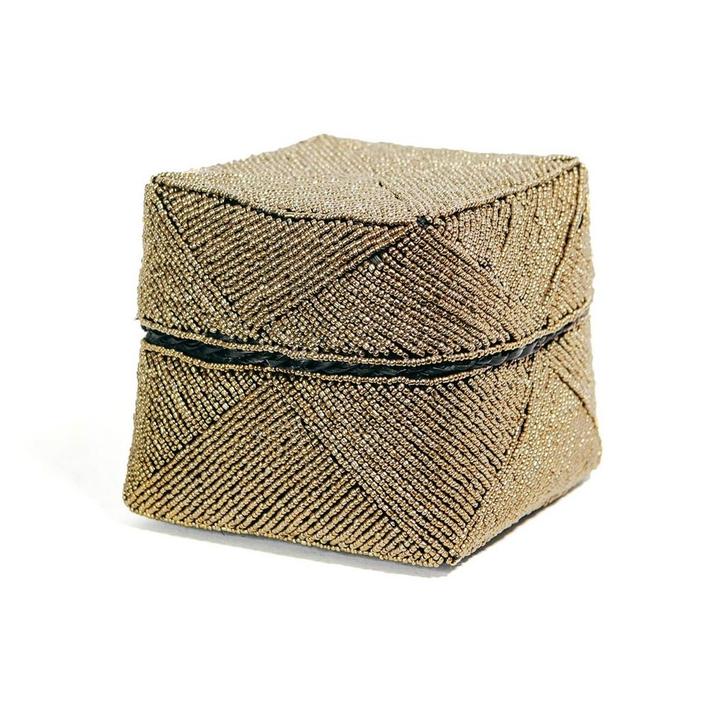 De Kralenmand - Goud - Groot, Huis en Inrichting, Woonaccessoires | Schalen en Manden, Verzenden