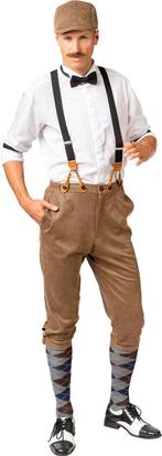 Verkleedset Roaring 20s Beige Geruit, Ophalen of Verzenden, Nieuw