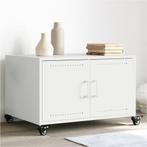 vidaXL Salontafel 68x50x43,5 cm staal wit, Huis en Inrichting, Tafels | Salontafels, Verzenden, Nieuw, Metaal, 50 tot 100 cm