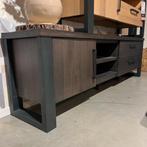 Tv-meubel Verato Eikenhout Grafiet - Pronto Wonen, Ophalen of Verzenden, Nieuw, Eikenhout, 200 cm of meer