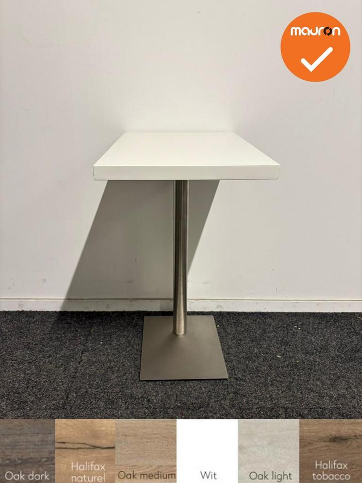 Bijzettafel – Vierkant – 57x37x70cm – Wit blad – Chr, Zakelijke goederen, Kantoor en Winkelinrichting | Kantoormeubilair en Inrichting