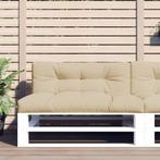 vidaXL Palletkussens 2 st stof beige, Huis en Inrichting, Woonaccessoires | Kussens, Verzenden, Nieuw, Beige