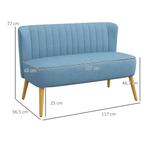 TRUUSK Loveseat 2-zitsbank met Linnenlook - Dubbele Bank met, Verzenden