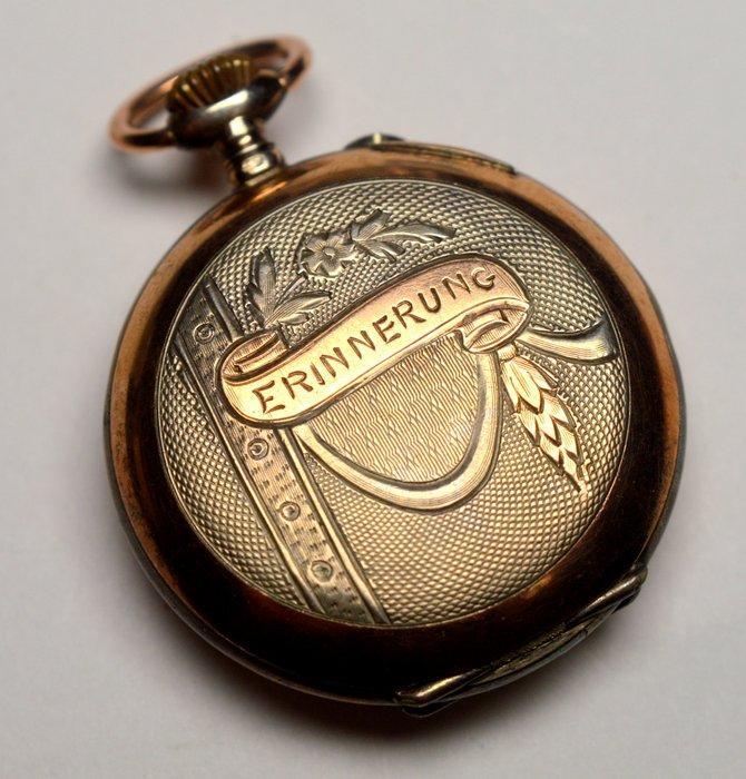 Erinnerung gold ribbon - 800 Silver - pocket watch -, Sieraden, Tassen en Uiterlijk, Horloges | Heren
