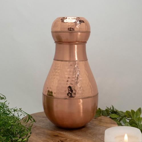 Puur koperen karaf sequence met bolle dop ± 950 ml, Sport en Fitness, Gezondheidsproducten en Wellness, Nieuw