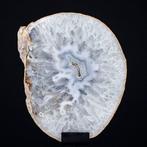 Prachtige bergkristal met agaat op sokkel geode - Hoogte: