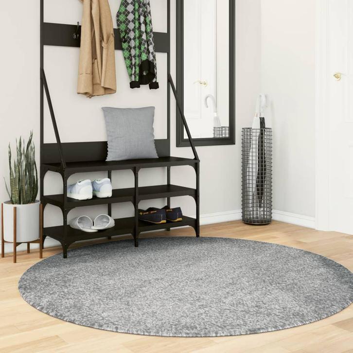 vidaXL Vloerkleed PAMPLONA shaggy hoogpolig modern Ø 160 cm, Huis en Inrichting, Stoffering | Tapijten en Kleden, Groen, Nieuw