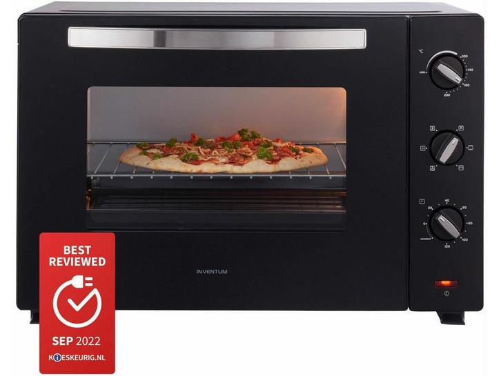 Inventum OV607B - Vrijstaande heteluchtoven 60 liter - Zwart, Witgoed en Apparatuur, Ovens, Zo goed als nieuw, Verzenden