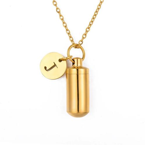 Letora™ Ashanger Cilinder met Initiaal – Gedenksieraad in, Sieraden, Tassen en Uiterlijk, Kettingen, Verzenden