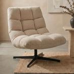 *WOONWINKEL* Draaistoel Met Vierkant Stiksel Beige, Huis en Inrichting, Fauteuils, Verzenden, Nieuw, Stof