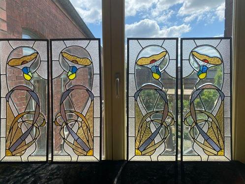 Art Nouveau Glas-in-loodraam (2) - 1910-1920, Antiek en Kunst, Kunst | Designobjecten