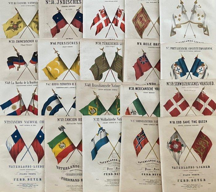 Ferdinand Beyer - Vaterlandslieder - 20 großformatige, Antiek en Kunst, Antiek | Boeken en Bijbels
