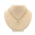 Gouden hanger van een kruis (religieuze kettinghanger), Ophalen of Verzenden, Gebruikt, Goud, Overige merken