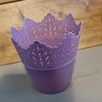 Bloempot PARIJS rond 14,5 cm Paars set van 2 stuks, Verzenden, Nieuw