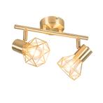 Art deco spot messing draai- en kantelbaar 2-lichts - Mosh, Verzenden, Nieuw, Modern