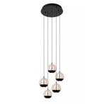 Hanglamp Sentubal led, 5-lichts zwart, Verzenden, Nieuw, Glas, 75 cm of meer