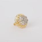 Cocktailring - 14 karaat Geel goud - 1.36ct. tw. Diamant