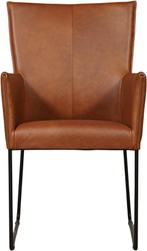 Cognac leren industriële eetkamerstoel - Granada leer Savann, Huis en Inrichting, Stoelen, Overige kleuren, Nieuw, Leer, Ophalen of Verzenden