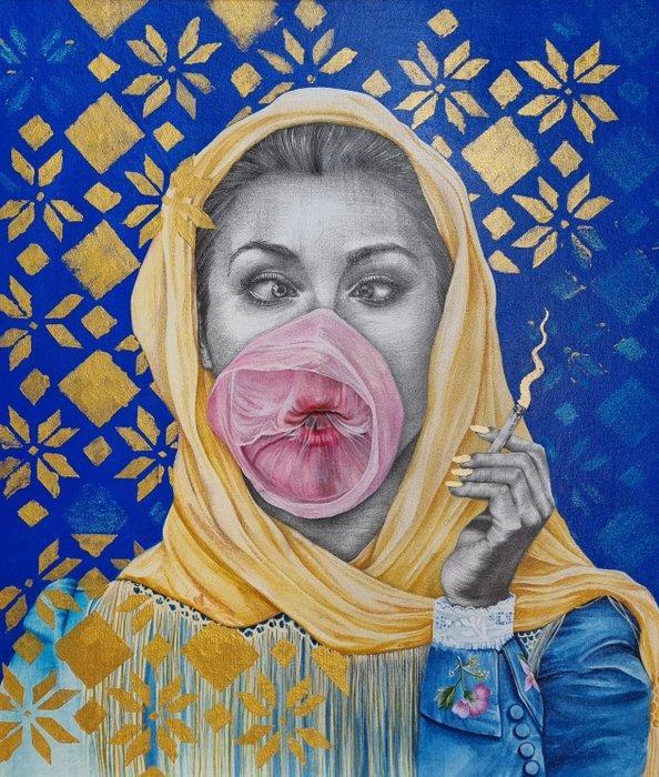 cochis art - Bubble Girl #4, Antiek en Kunst, Kunst | Schilderijen | Modern