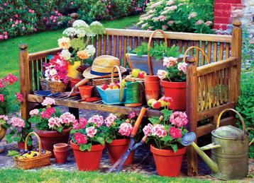 Eurographics puzzel tuinbank - legp van €16,99 voor €13,59 beschikbaar voor biedingen