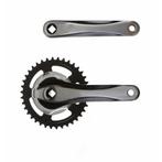 Crankset 38T zilver/zwart, Nieuw, Verzenden