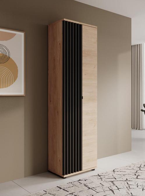 Meubella - Halkast - Eiken - 60 cm - Garderobekast, Huis en Inrichting, Kasten | Vitrinekasten, Nieuw, 50 tot 100 cm, Verzenden