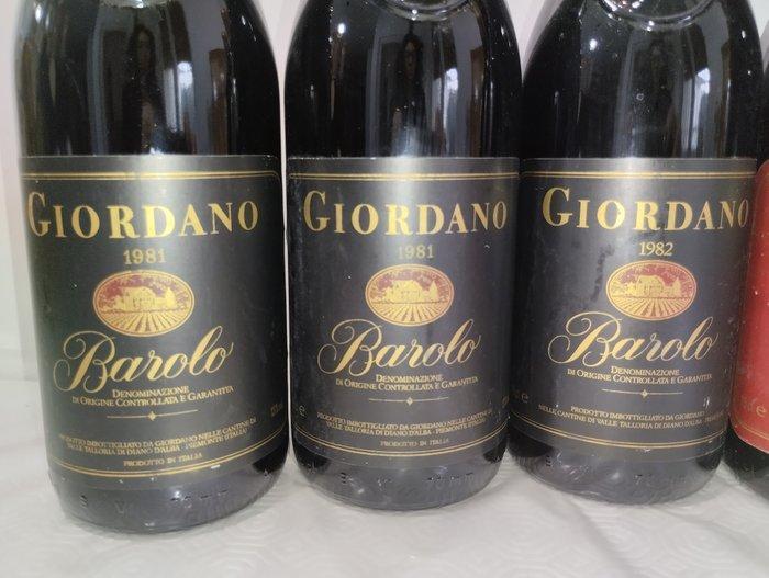 1981 x2, 1982 Barolo & 1979, 1982 Barbaresco, Giordano -, Verzamelen, Wijnen