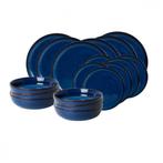 2dekans | Ardtime 18-piece flat and soup plate service BLUE, Ophalen of Verzenden, Zo goed als nieuw
