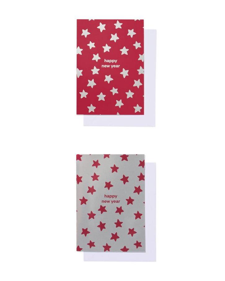 HEMA Kaarten 14.4x10.4cm happy new year - 10 stuks, Diversen, Kerst, Nieuw, Verzenden