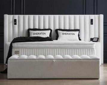 Opberg Boxspring Sherathon Wit - 160x200 cm beschikbaar voor biedingen