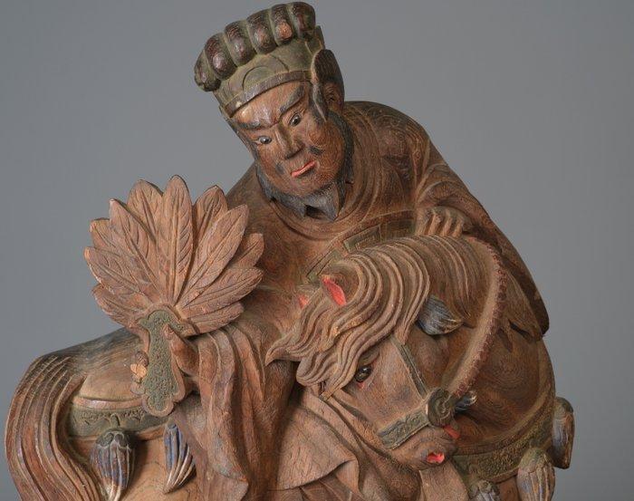 Beeld van Shoriken  (Zhongli Quan) - Polychroom hout,, Antiek en Kunst, Antiek | Overige Antiek