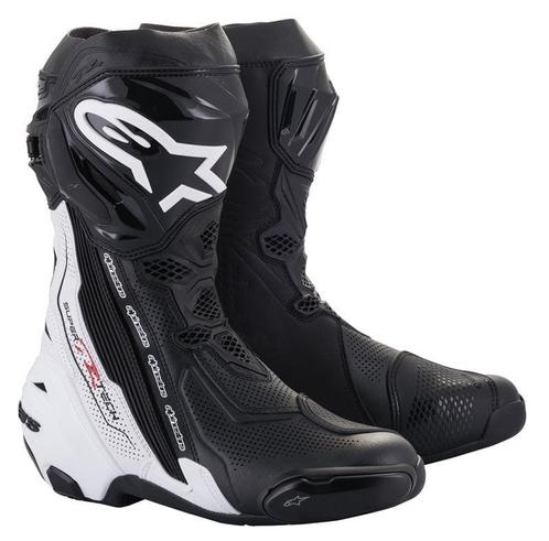 Alpinestars Supertech R Vented 2022 Black White, Motoren, Kleding | Motorkleding, Heren, Nieuw met kaartje, Laarzen, Verzenden