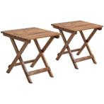 TRUUSK Patiotafelset, 2 Klaptafels Van Acaciahout, 45x45x45c, Verzenden, Nieuw