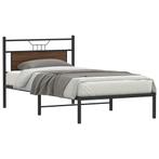 vidaXL Bedframe zonder matras 107x203 cm spaanplaat bruin, Eenpersoons, Bruin, Verzenden, Nieuw