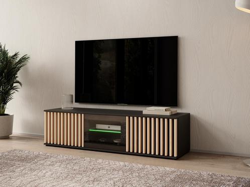 TV-Meubel zwart 163x45x42cm 3 deuren | TV kast | LED, Huis en Inrichting, Kasten | Televisiemeubels, 150 tot 200 cm, 25 tot 50 cm
