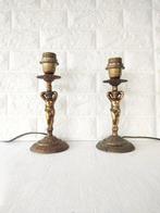 Tafellamp (2) - Paar tafellampen met naakte engeltjes -, Antiek en Kunst
