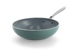 HEMA BK wokpan Ø28cm keramisch PFAS-vrij groen, Huis en Inrichting, Keuken | Potten en Pannen, Verzenden, Nieuw