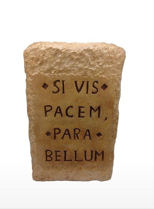 sculptuur, Si Vis Pacem Para Bellum - 25 cm - mineraal steen, Antiek en Kunst, Curiosa en Brocante