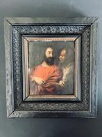 Olieverf op koper met een afbeelding van Christus en Judas -, Antiek en Kunst