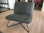 Leren fauteuil zonder armleuning met kruisframe - grijs leer, Huis en Inrichting, Nieuw, Ophalen of Verzenden, 75 tot 100 cm, Industrieel
