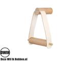 Nordic Design: WC rol houder van hout gecombineerd met leer, Huis en Inrichting, Badkamer | Badtextiel en Accessoires, Verzenden