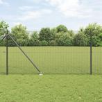 vidaXL Gelast Draadhek met 13 Spijkerpalen Grijs 1.4x50 m, Tuin en Terras, Verzenden, Nieuw, IJzer