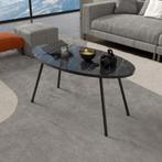 [en.casa] Salontafel Skærbæk 43x90x50 cm marmer zwart en hou, Huis en Inrichting, Tafels | Salontafels, Verzenden, Nieuw