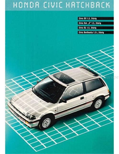 1986 HONDA CIVIC HATCHBACK BROCHURE DUITS, Boeken, Auto's | Folders en Tijdschriften, Honda